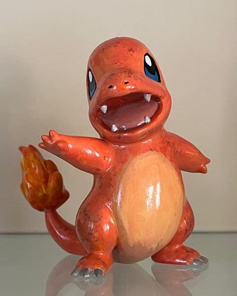 Charmender 3D Figure painted by Rebecca at Elle Lab's workshop: paint a 3d figure of your favourite character